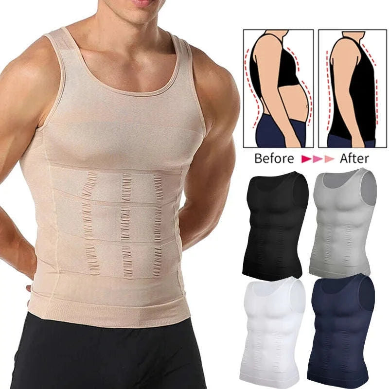 Men’s Compression Shapewear Vest for Tummy Control-Gray 2PCS / XXXL / United States