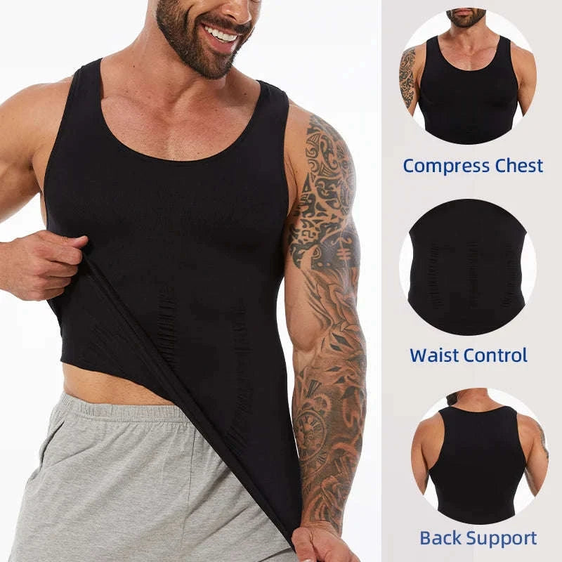 Men’s Compression Shapewear Vest for Tummy Control-Gray 2PCS / XXXL / United States