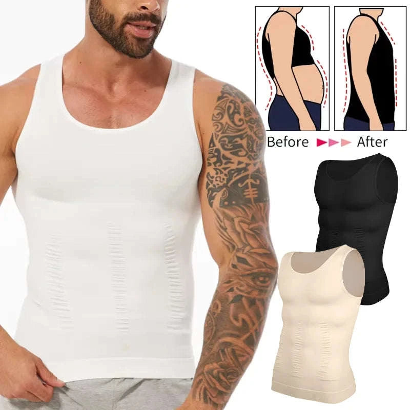 Men’s Compression Shapewear Vest for Tummy Control-Gray 2PCS / XXXL / United States
