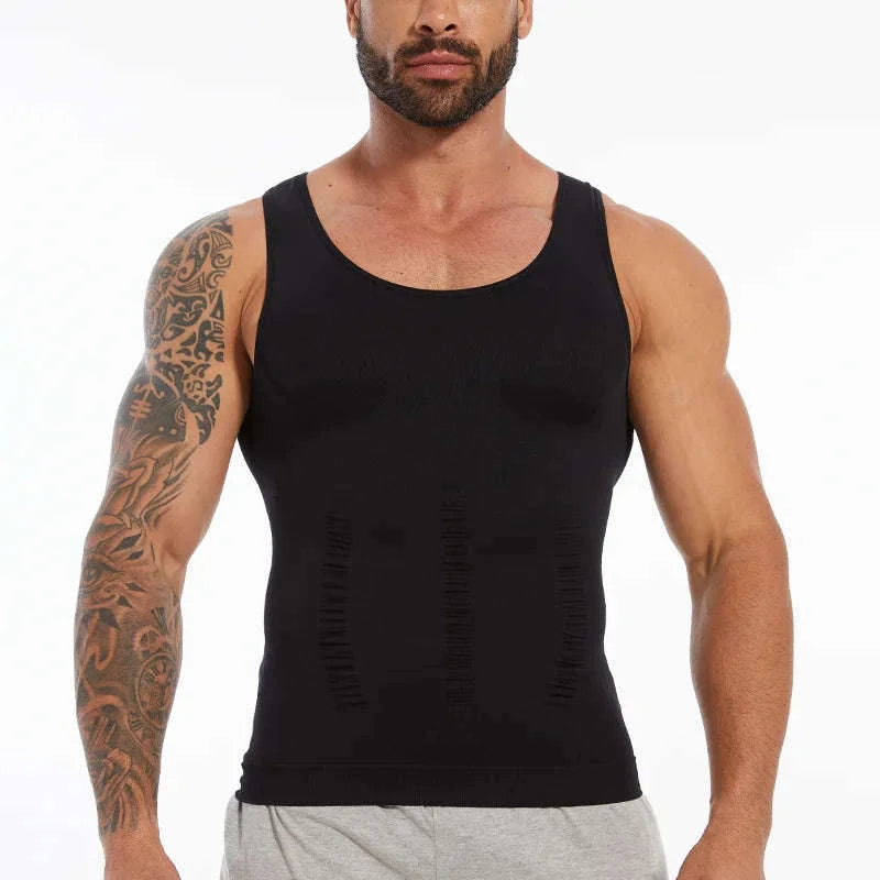 Men’s Compression Shapewear Vest for Tummy Control-Gray 2PCS / XXXL / United States
