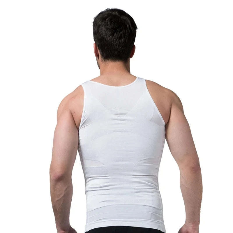 Men's Compression Tank Top-White / XXL