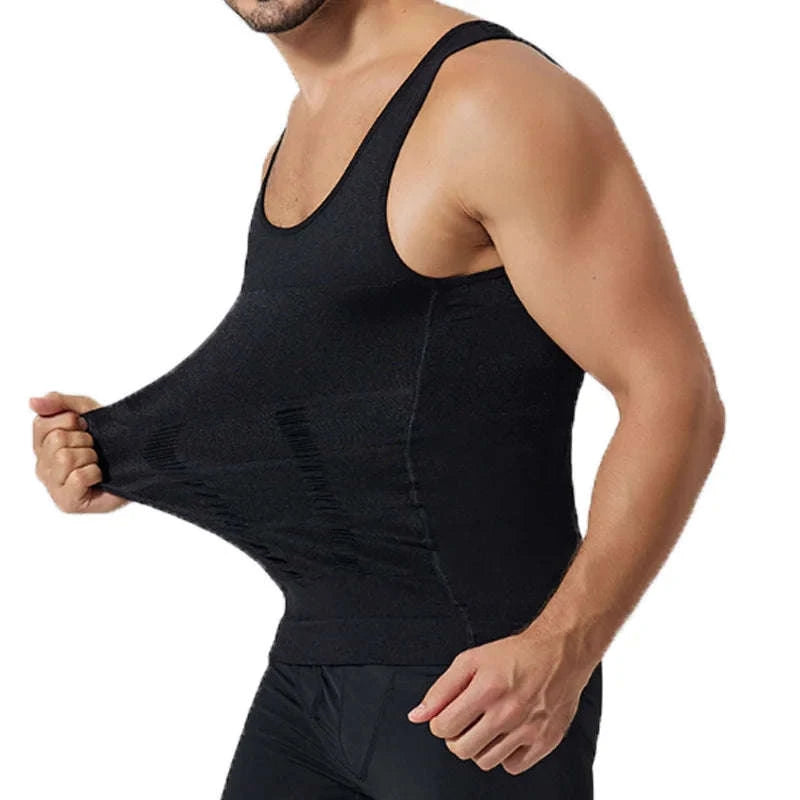 Men's Compression Tank Top-White / XXL