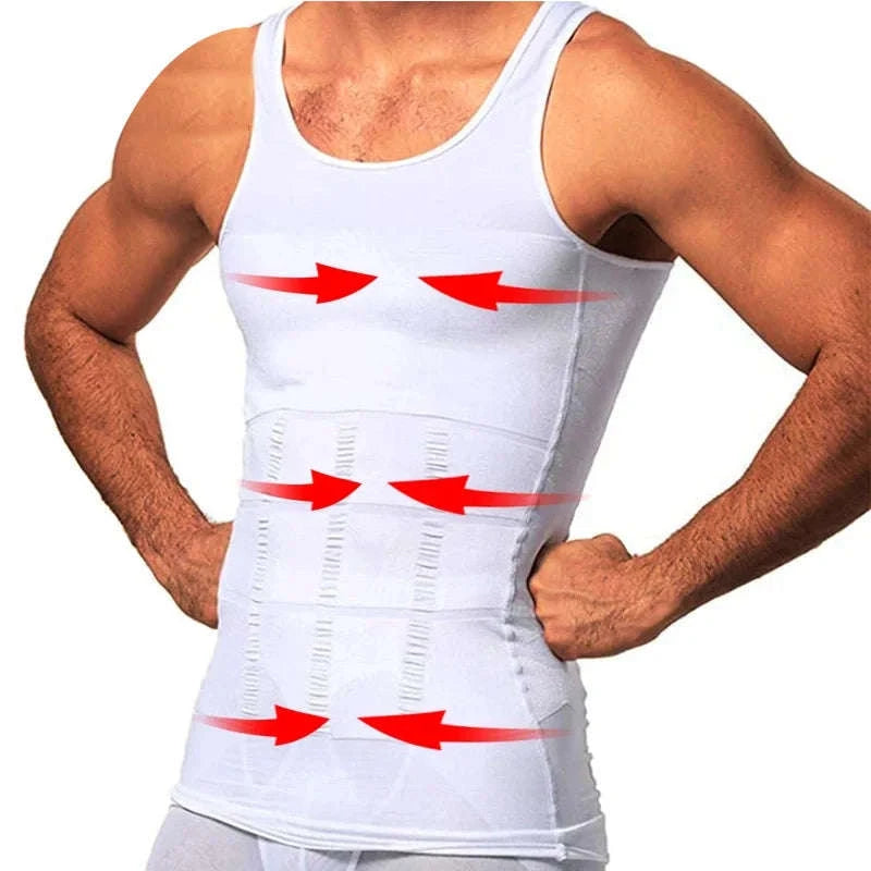 Men's Compression Tank Top-White / XXL