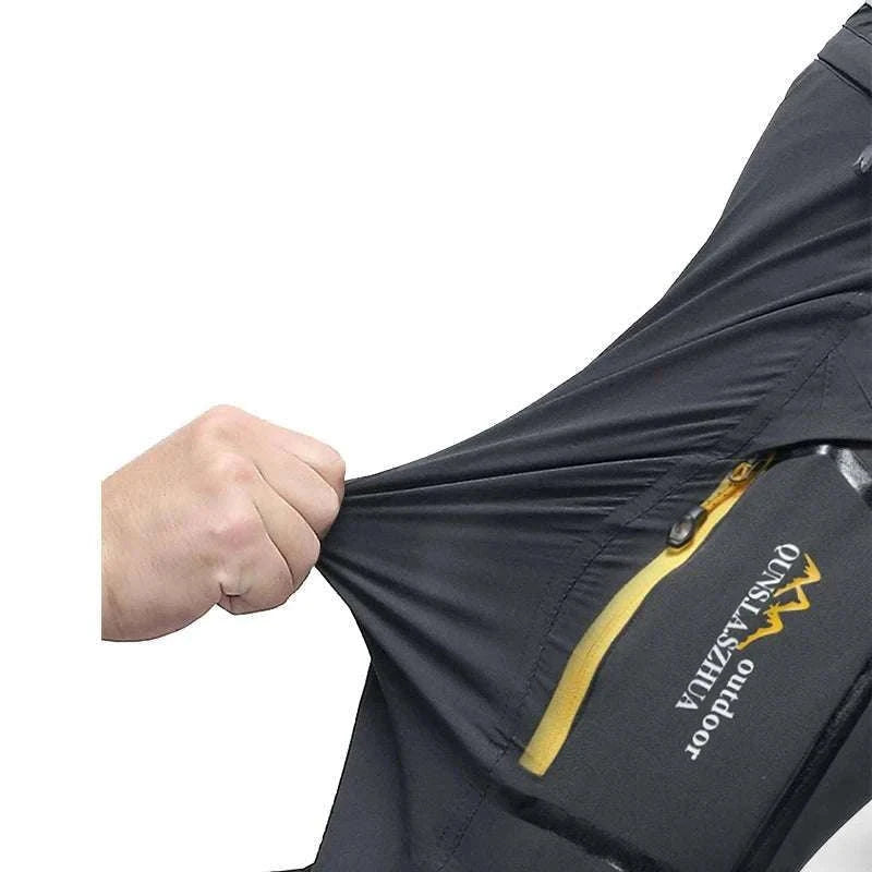 Men’s Convertible Hiking Pants Quick Dry UV Protection Cargo Trousers-GRAY / 4XL