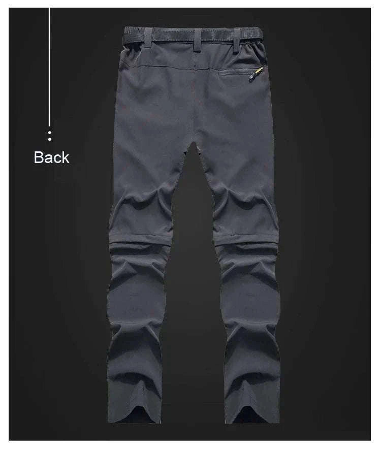 Men’s Convertible Hiking Pants Quick Dry UV Protection Cargo Trousers-GRAY / 4XL