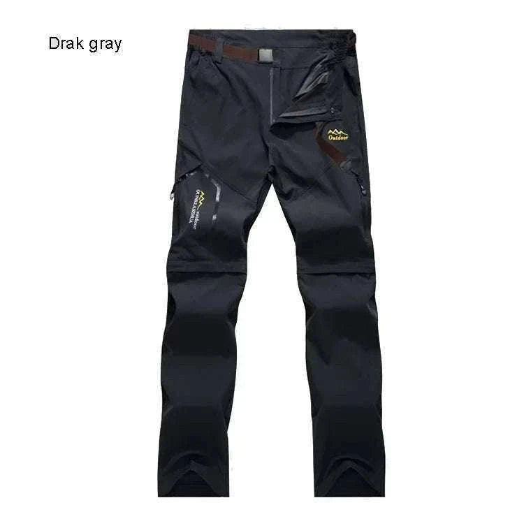 Men’s Convertible Hiking Pants Quick Dry UV Protection Cargo Trousers-GRAY / 4XL