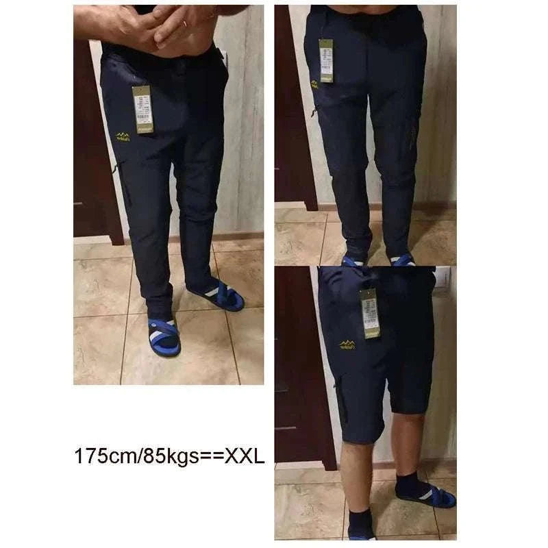Men’s Convertible Hiking Pants Quick Dry UV Protection Cargo Trousers-GRAY / 4XL
