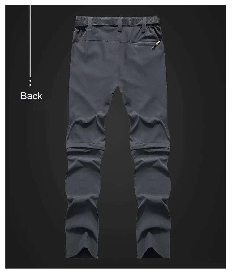 Men’s Convertible Hiking Pants Quick Dry UV Protection Cargo Trousers-GRAY / 4XL