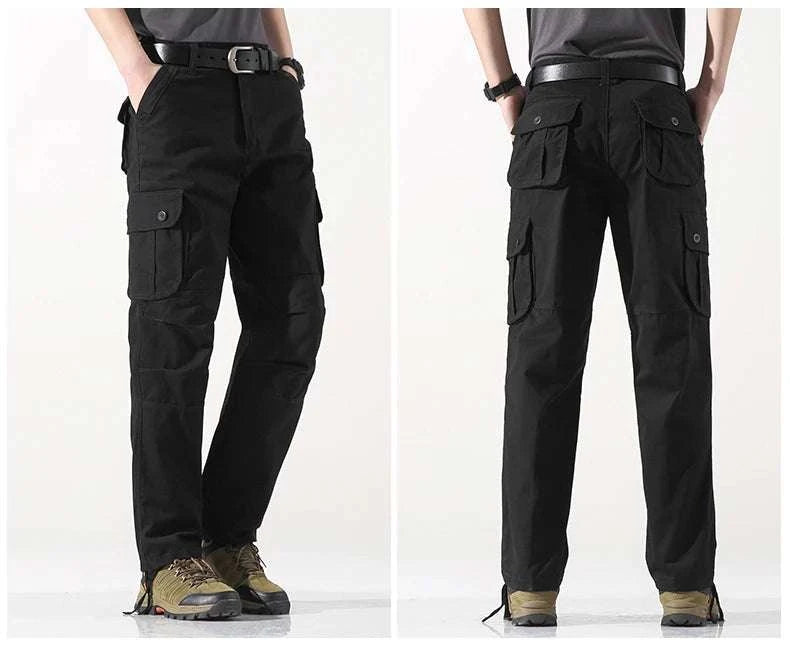 Men’s Cotton Cargo Pants Loose Fit Outdoor Work Trousers-118 Blue Camo / 36