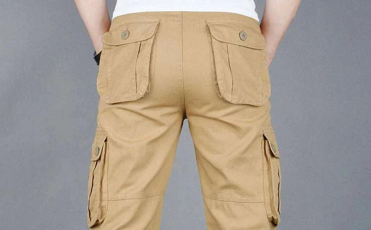 Men’s Cotton Cargo Pants Loose Fit Outdoor Work Trousers-118 Blue Camo / 36