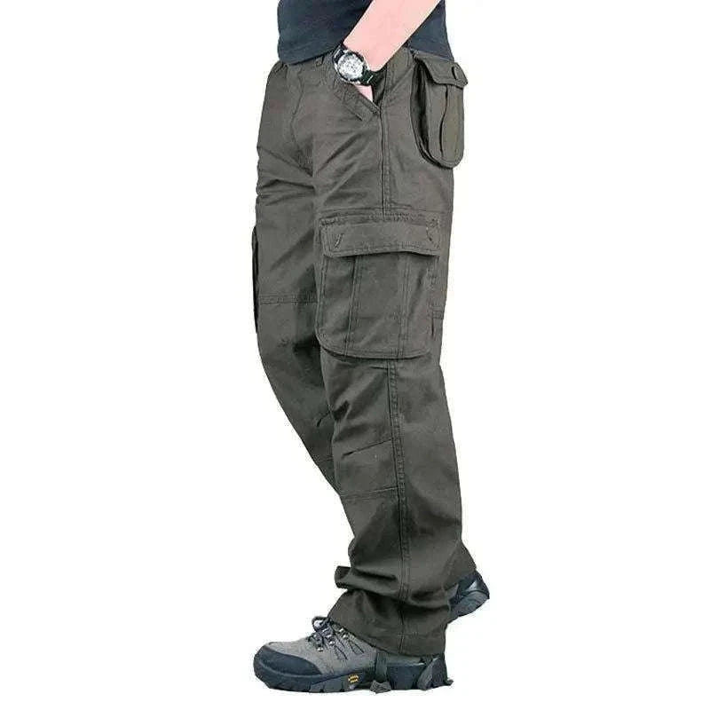 Men’s Cotton Cargo Pants Loose Fit Outdoor Work Trousers-118 Blue Camo / 36
