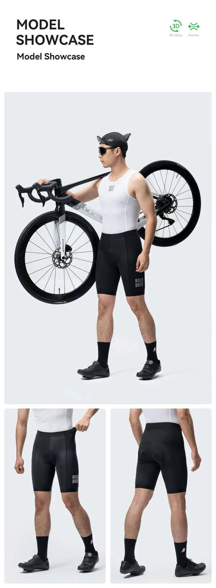 Men’s Cycling Shorts Breathable Stretch MTB Riding Shorts-YDDK001-2 / Asian XXL(EUR XL)