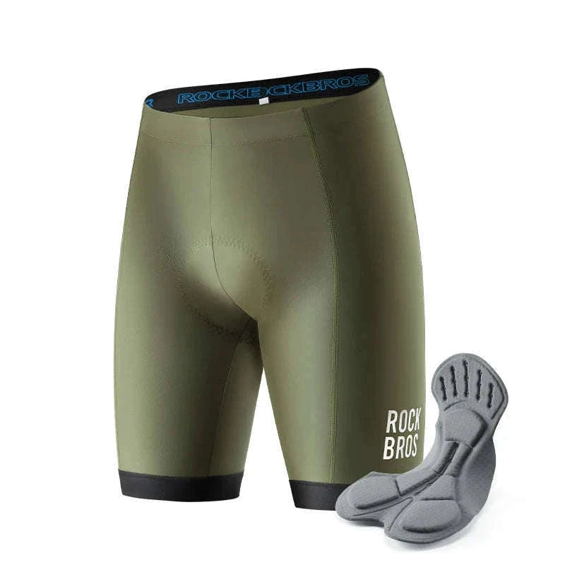 Men’s Cycling Shorts with 3D Gel Pad Breathable Anti-Slip Liner-YDDK001 green / Asia M(EUR S)