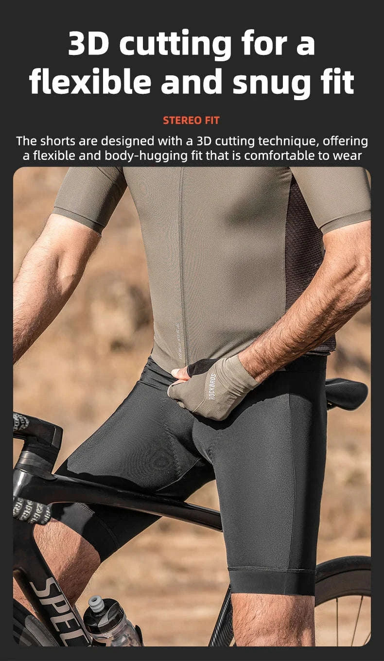 Men’s Cycling Shorts with Pockets Breathable Quick-Dry Anti-Slip Grip-RK1009D / Asian M(EUR S)