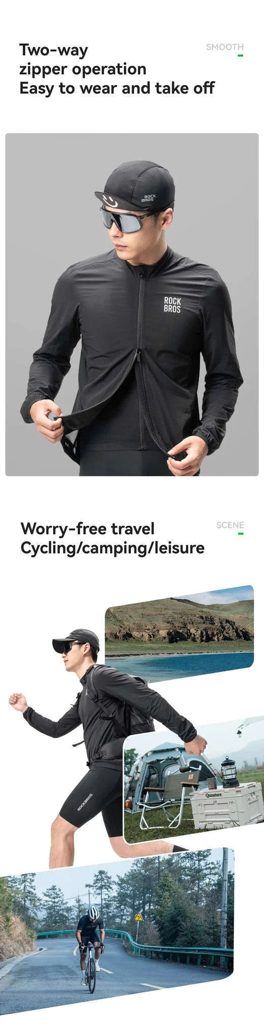 Men’s Cycling Windproof Jacket Lightweight Breathable Reflective Coat-YPW071-CF / EUR M