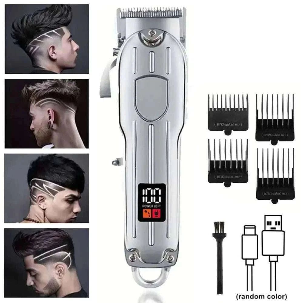 Men’s Hair Clipper & Beard Trimmer Kit with Titanium Blades-1 pc T9 (Gold) / United States