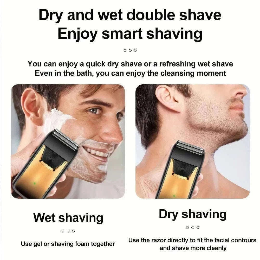 Men’s Hair Clipper & Beard Trimmer Kit with Titanium Blades-1 pc T9 (Gold) / United States