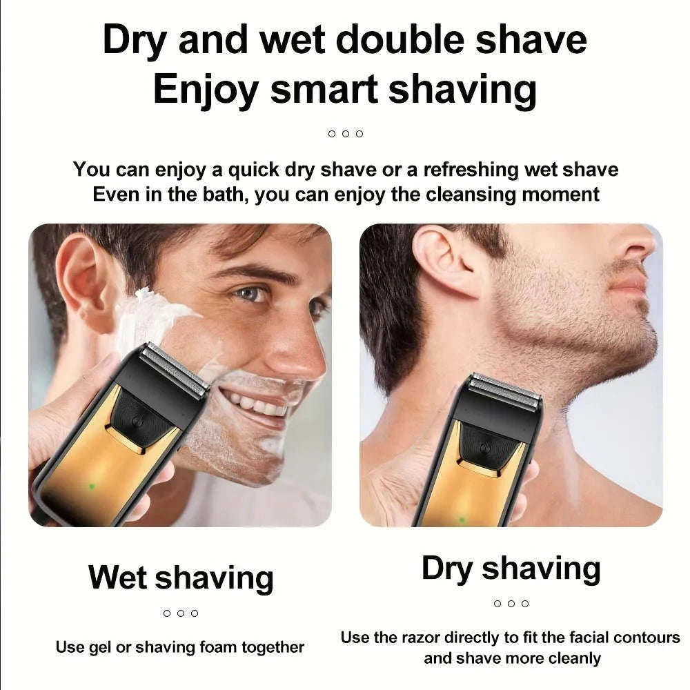 Men’s Hair Clipper & Beard Trimmer Kit with Titanium Blades-1 pc T9 (Gold) / United States