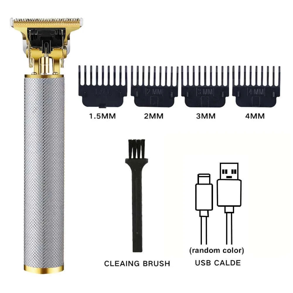 Men’s Hair Clipper & Beard Trimmer Kit with Titanium Blades-1 pc T9 (Gold) / United States