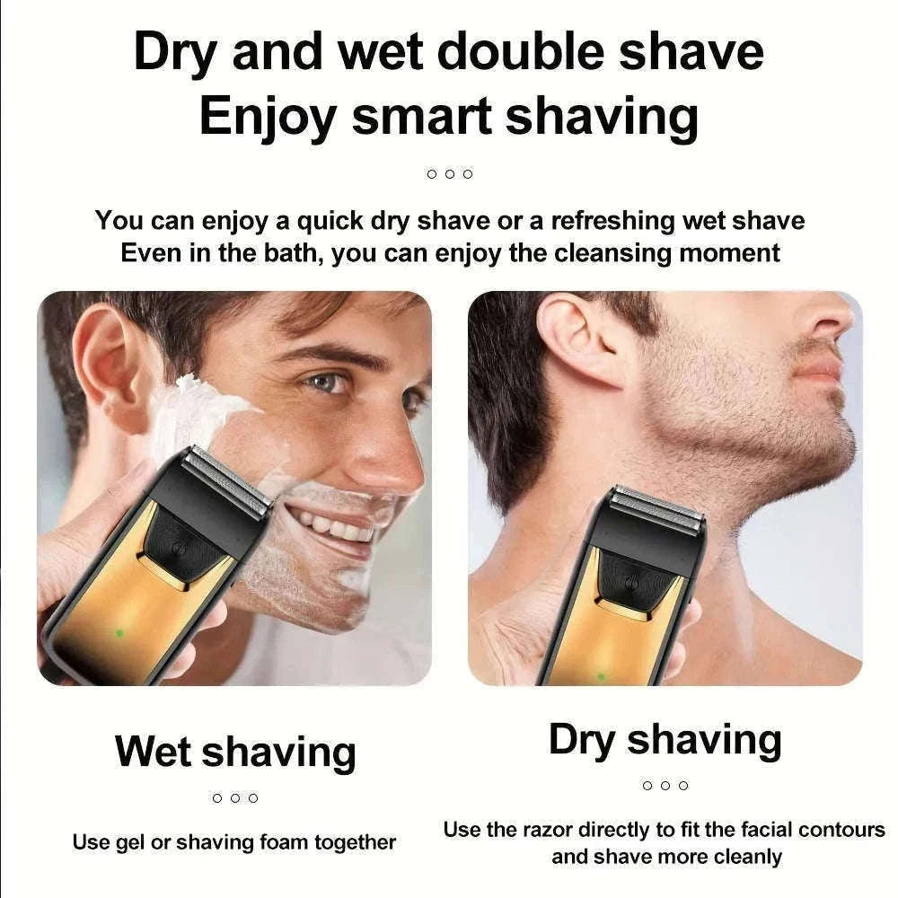 Men’s Hair Clipper & Beard Trimmer Kit with Titanium Blades-1 pc T9 (Gold) / United States