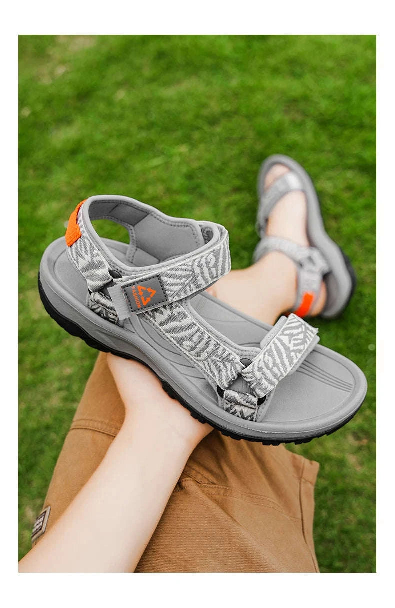 Men's Hiking Sandals Lightweight Breathable Open-Toe Casual Beach Shoes-Black / 45