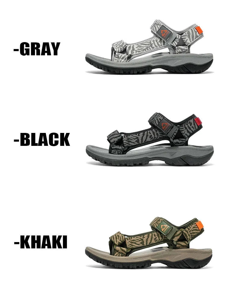 Men's Hiking Sandals Lightweight Breathable Open-Toe Casual Beach Shoes-Black / 45