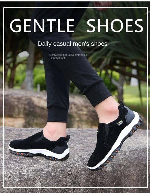 Men's Hiking Shoes Non-Slip Slip-On Sizes 38-50-005black / 38