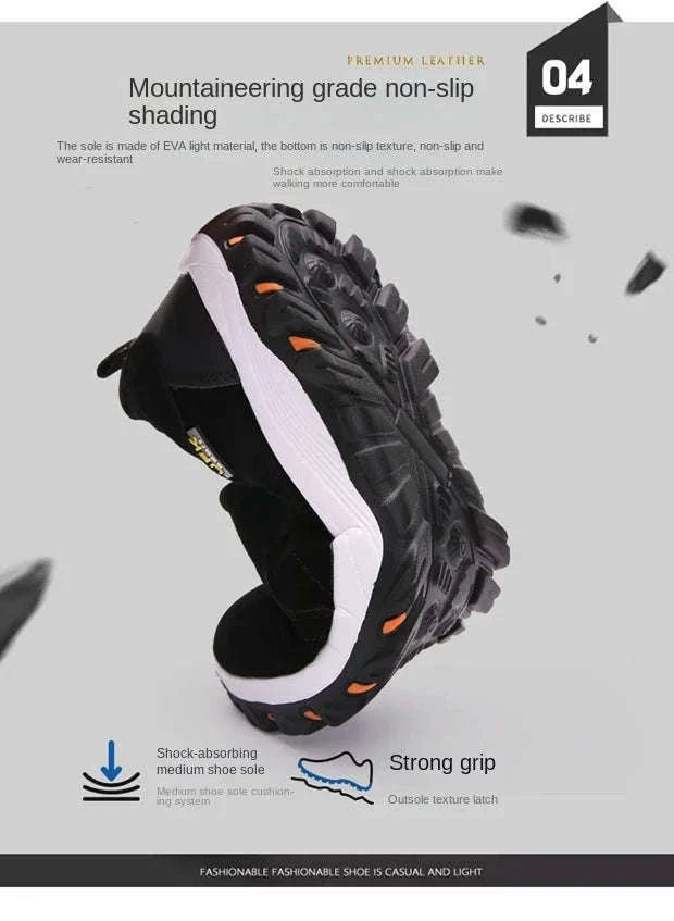 Men's Hiking Shoes Non-Slip Slip-On Sizes 38-50-005black / 38