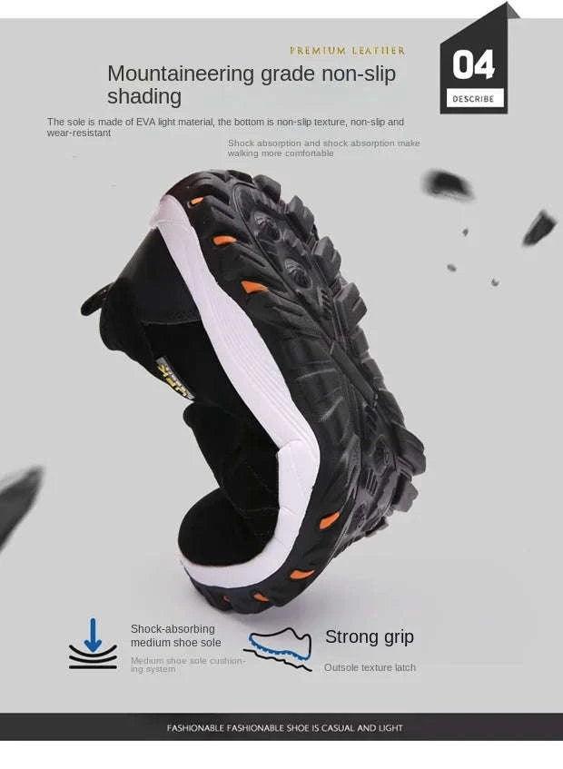 Men's Hiking Shoes Non-Slip Slip-On Sizes 38-50-005black / 38