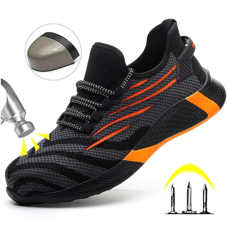 Men's Indestructible Work Safety Shoes for Daily Jobsite Protection-FZ55-Blue / 43