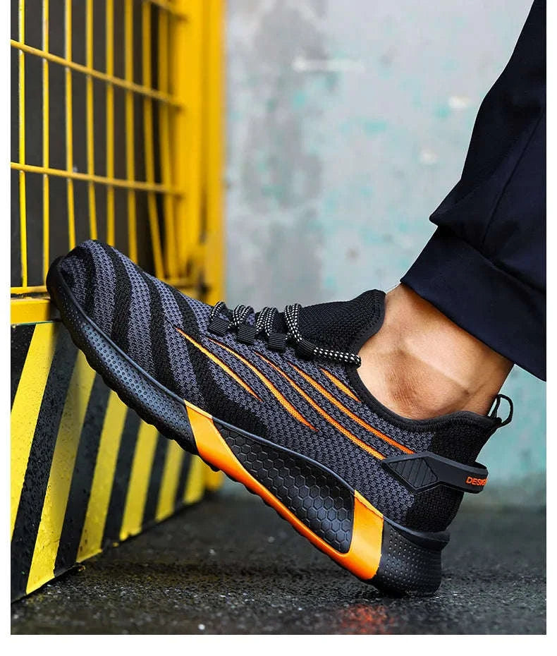 Men's Indestructible Work Safety Shoes-FZ55-Blue / 43