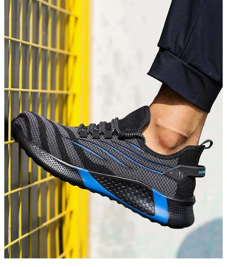 Men's Indestructible Work Safety Shoes-FZ55-Blue / 43