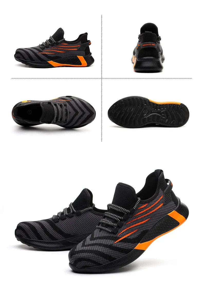 Men's Indestructible Work Safety Shoes-FZ55-Blue / 43