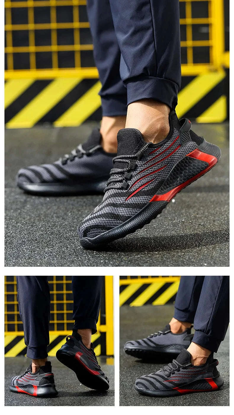 Men's Indestructible Work Safety Shoes-FZ55-Blue / 43