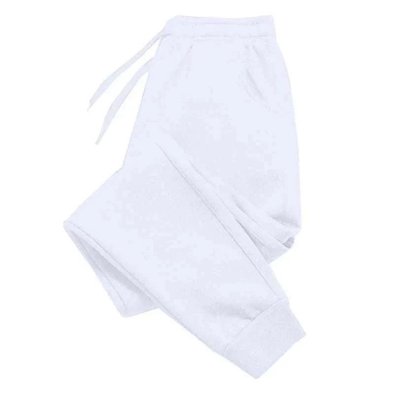 Men's Jogger Pants for Casual Workouts and Everyday Wear-White / XXL