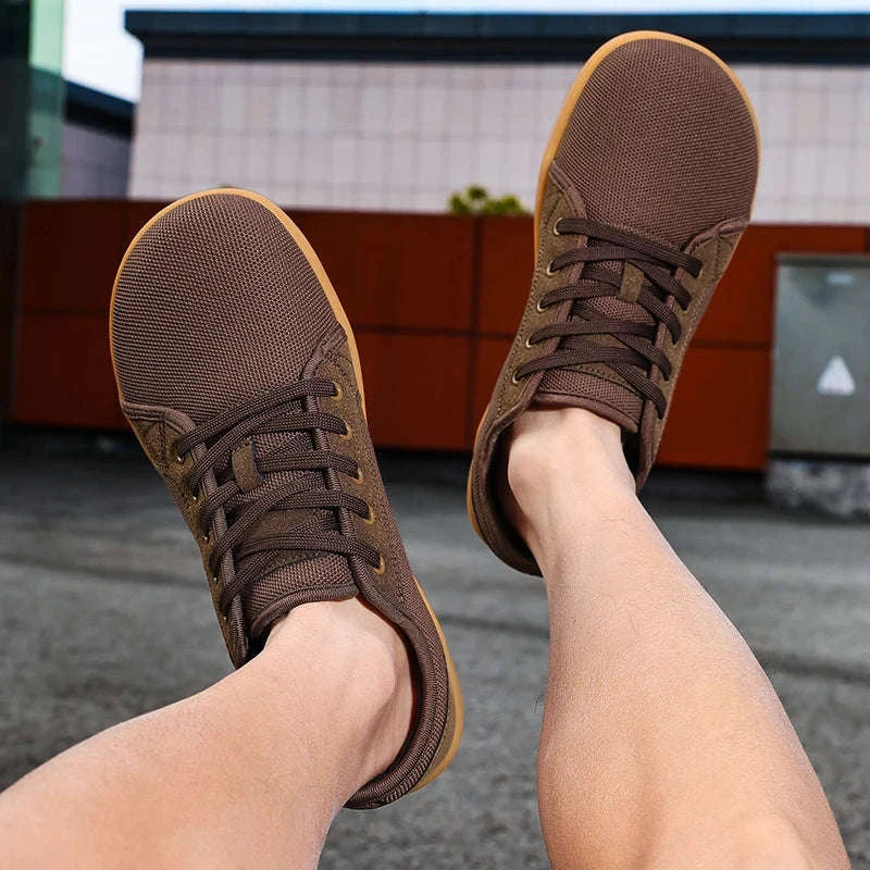 Men's Lace-Up Lightweight Breathable Mesh Casual Sports Shoes-GRAY / 39