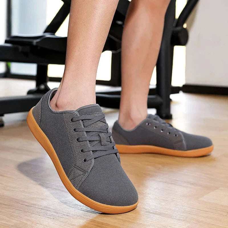 Men's Lace-Up Lightweight Breathable Mesh Casual Sports Shoes-GRAY / 39