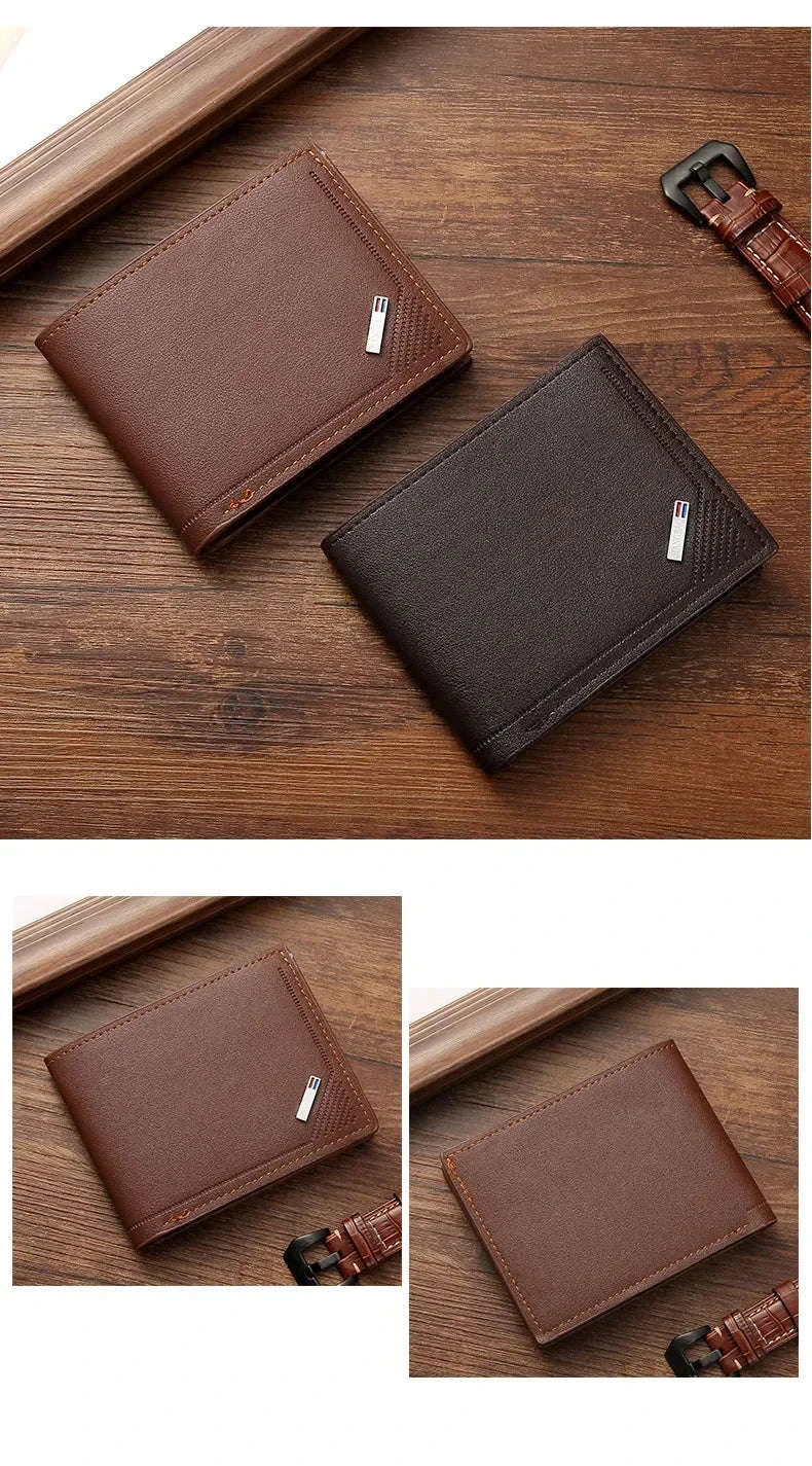 Men's Leather Wallet-Brown