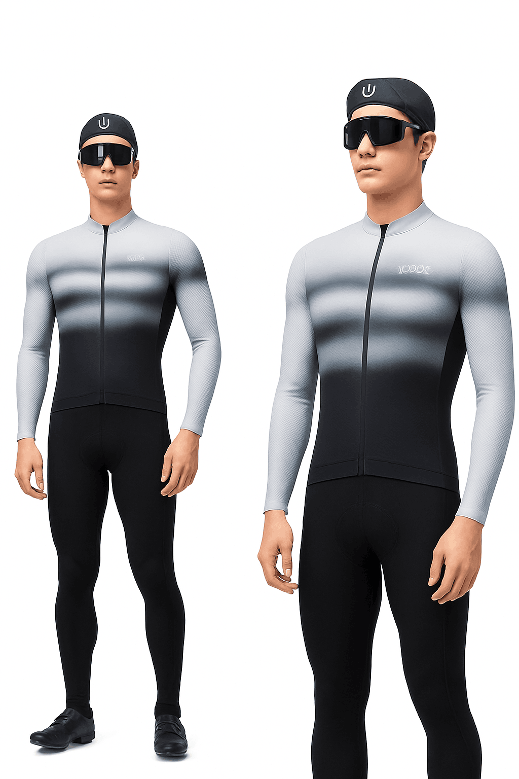 Men’s Long Sleeve Cycling Jersey Slim Fit Full Zip Bike Shirt-YDWT003-2bl / Asian M(EUR S)