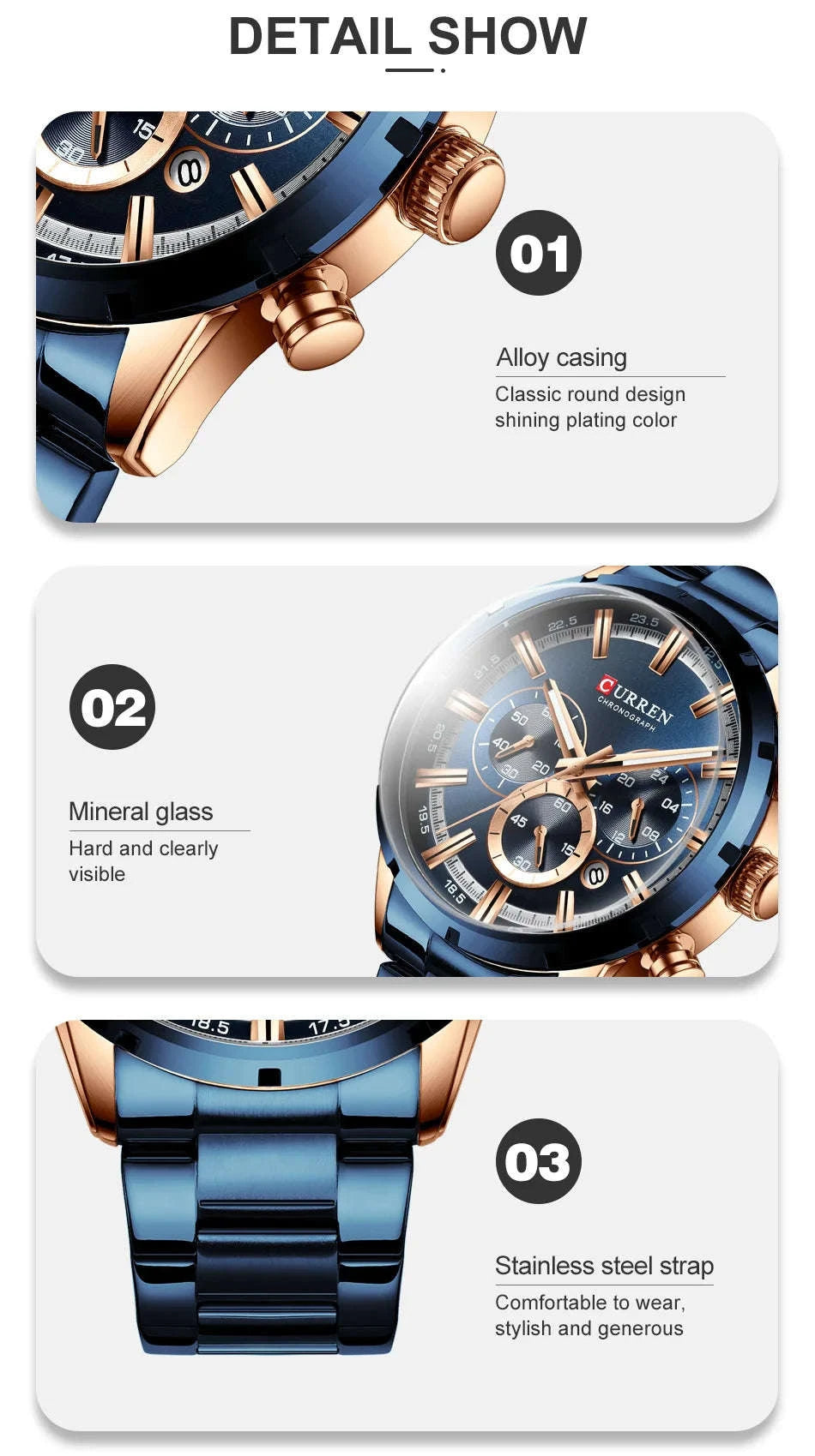 Men's Luxury Sports Chronograph Watch-Gold Black