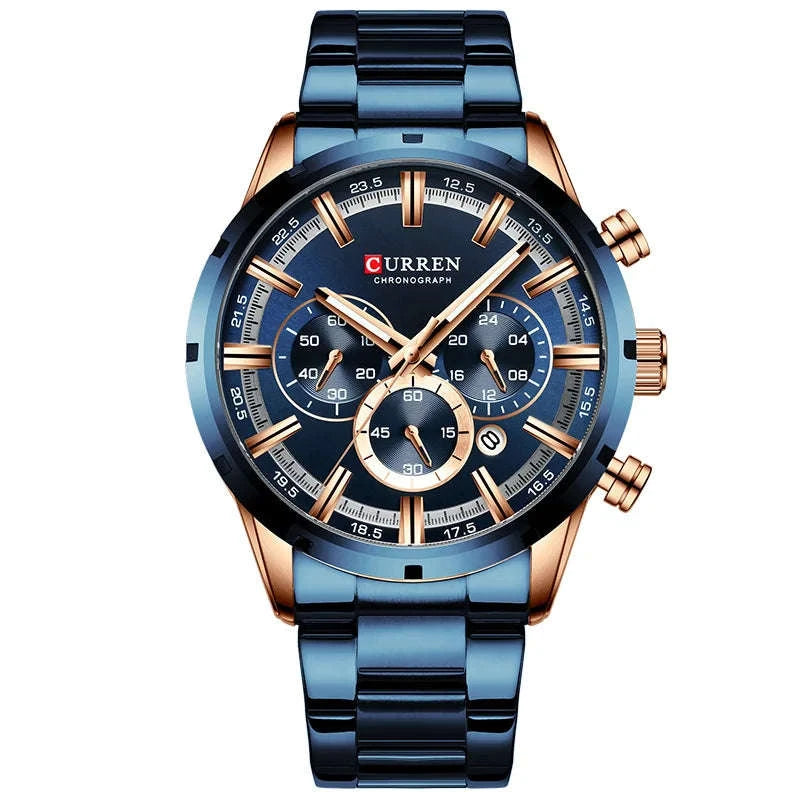 Men's Luxury Sports Chronograph Watch-Gold Black