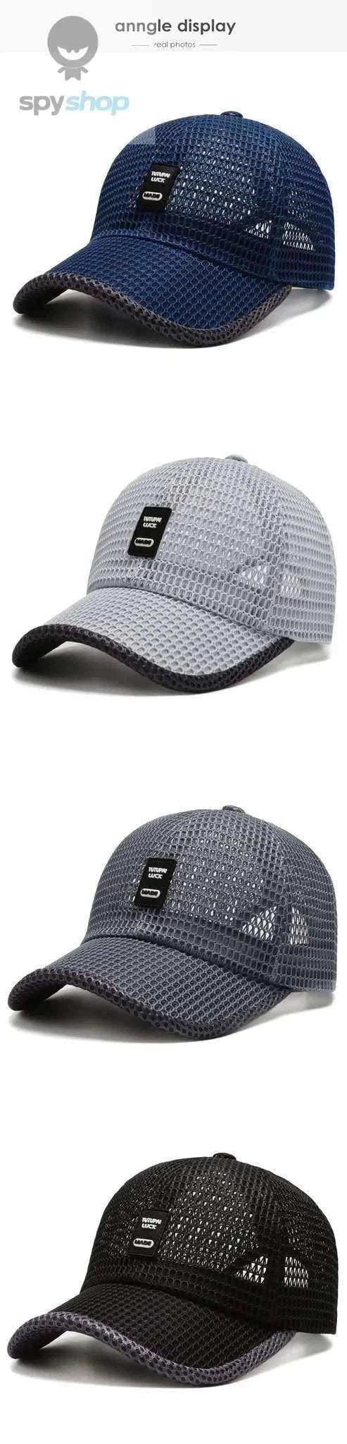 Men's Mesh Baseball Cap for Breathable Summer Comfort-Navy Blue