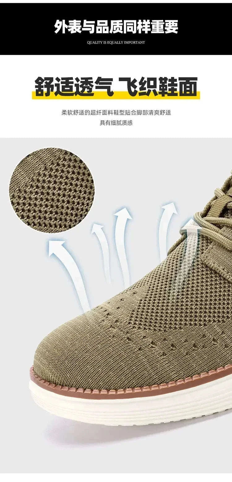 Men's Mesh Casual Sports Shoes, Anti-Slip Low-Cut Lace-Up Shoes-Blue / 46