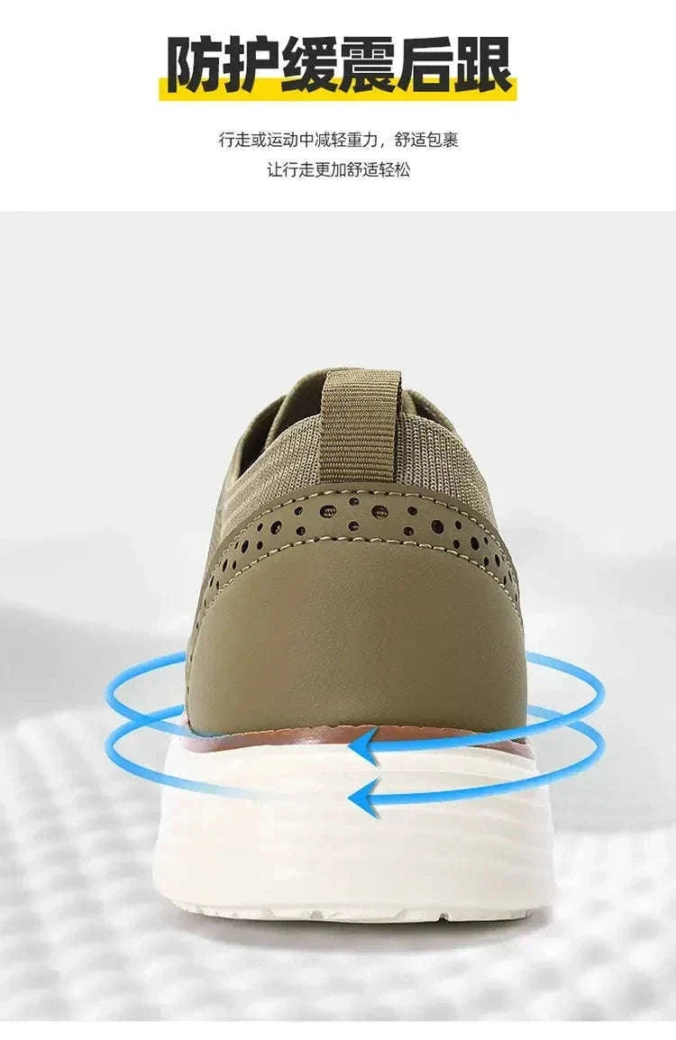 Men's Mesh Casual Sports Shoes, Anti-Slip Low-Cut Lace-Up Shoes-Blue / 46