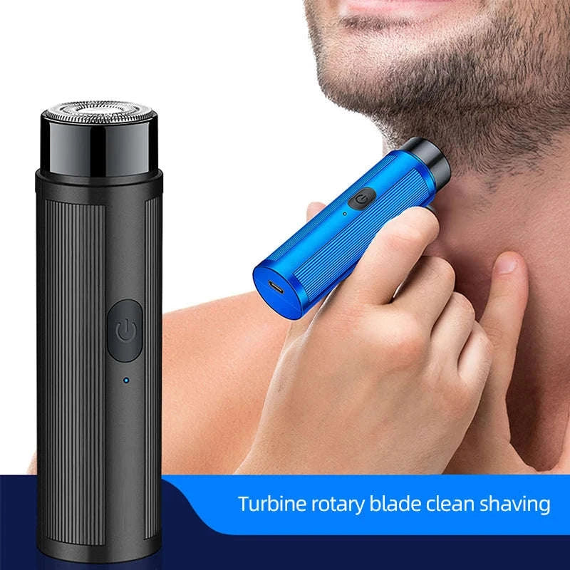 Men’s Mini Electric Shaver – Portable Rechargeable Razor-Blue set