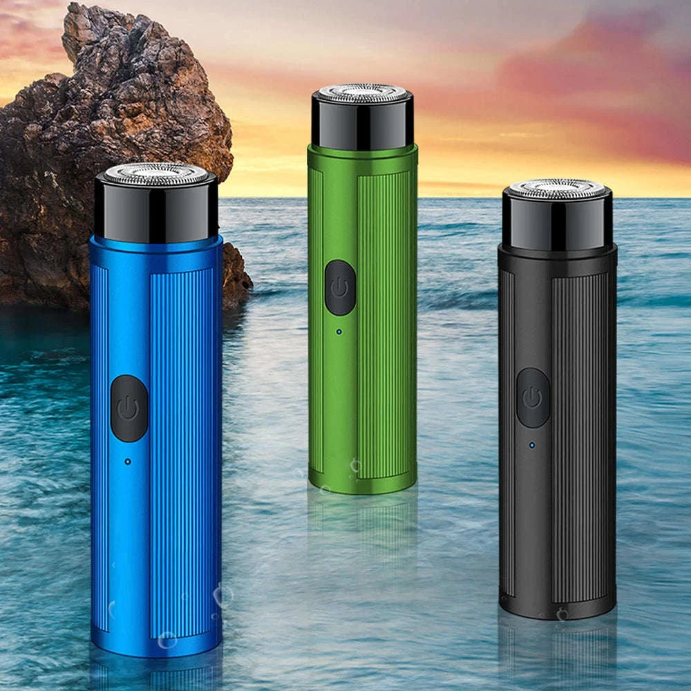 Men’s Mini Electric Shaver – Portable Rechargeable Razor-Blue set