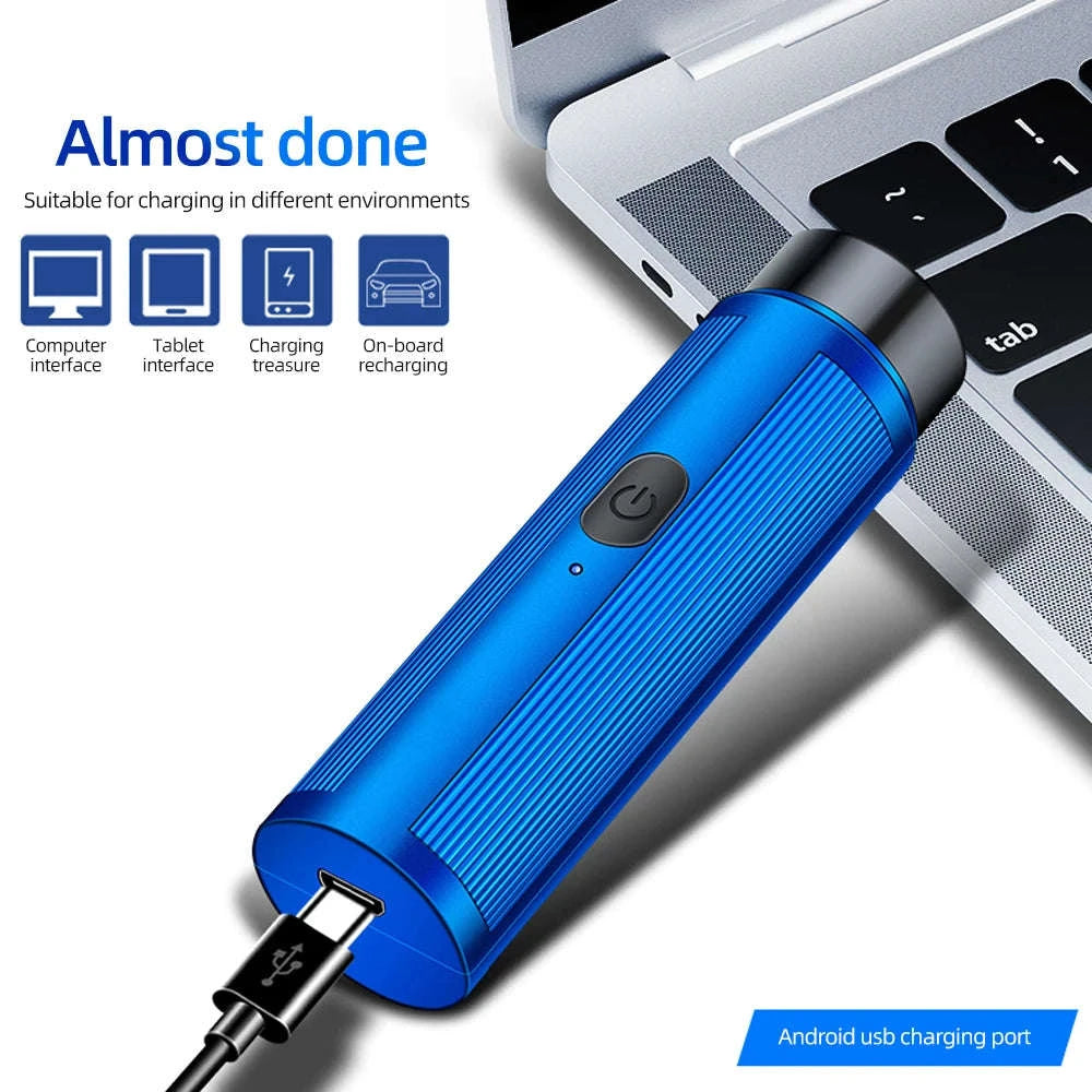 Men’s Mini Electric Shaver – Portable Rechargeable Razor-Blue set