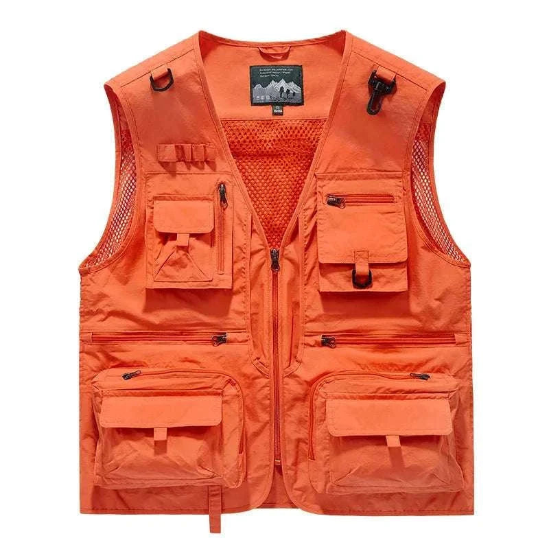 Men’s Multi-Pocket Lightweight Fishing Vest for Outdoor Spring Summer-Grey / EU size L
