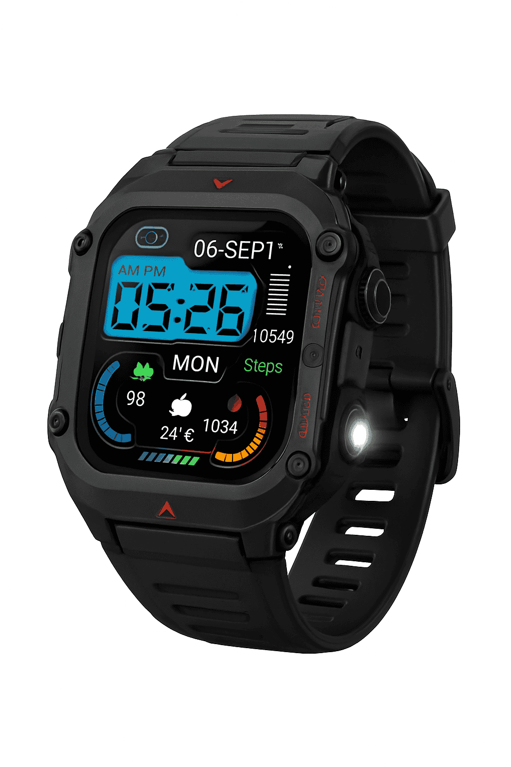 Men's Outdoor Sports Smart Watch with LED Flashlight-Brown
