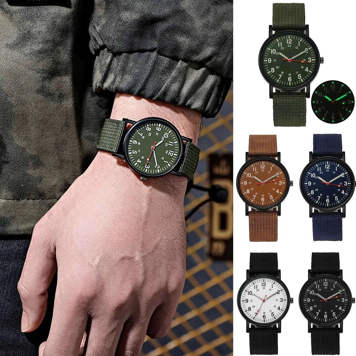 Men's Quartz Watch with Luminous Hands and Big Dial-Blick